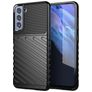 Mobigear Groove Samsung Galaxy S21 FE Hülle Flexibles TPU Backcover - Schwarz