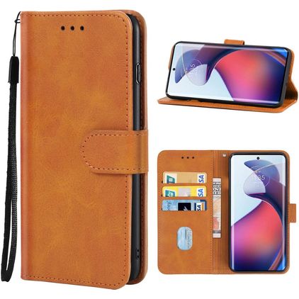 Mobigear Wallet Motorola Moto G72 Hülle Klapphülle Geldbörse - Braun