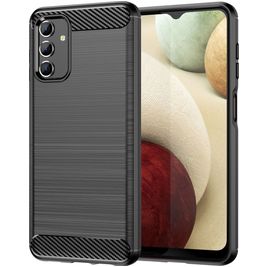 Mobigear Brushed Slim Samsung Galaxy A04s Hülle Flexibles TPU Backcover - Schwarz