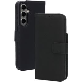 Mobiparts Wallet Samsung Galaxy S24 FE MagSafe Hülle Echtes Leder Klapphülle Geldbörse - Schwarz