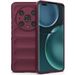 Mobigear Bumpy HONOR Magic 4 Pro Hülle Flexibles TPU Backcover - Weinrot