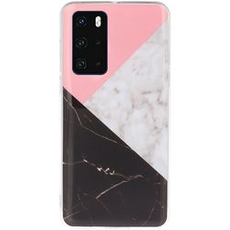 Mobigear Marble Huawei P40 Hülle Flexibles TPU Backcover - Dreifarbig