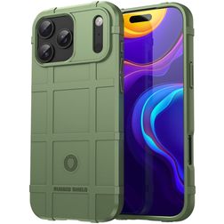 Mobigear Rugged Shield iPhone 17 Pro Max Hülle Flexibles TPU Backcover Stoßfest - Grün