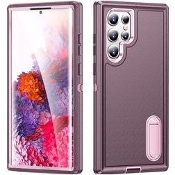 Mobigear Rugged Stand Samsung Galaxy S23 Ultra Hülle Hardcase Backcover Stoßfest mit Ständer - Lila