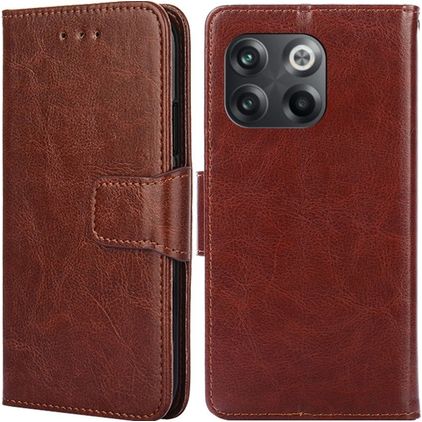 Mobigear Wallet OnePlus 10T Hülle Klapphülle Geldbörse - Braun