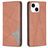 Mobigear Rhombus Slim iPhone 15 Hülle Klapphülle - Braun