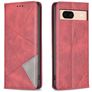 Mobigear Rhombus Slim Google Pixel 8a Hülle Klapphülle - Rot
