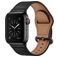 Mobigear Venezia Leder Apple Watch Armband Dornschließe - 49/46/45/44 mm - Schwarz