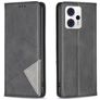 Mobigear Rhombus Slim Motorola Moto G53 5G Hülle Klapphülle - Schwarz