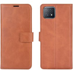 Mobigear Wallet OPPO A73 5G Hülle Klapphülle Geldbörse - Braun