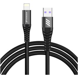 Mobigear Nylon USB-A auf Apple Lightning Kabel 0.4 Meter - Schwarz