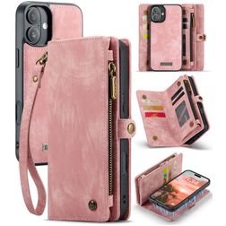 Caseme 008 iPhone 16 Plus Hülle Abnehmbare 2in1 Klapphülle Geldbörse - Pink