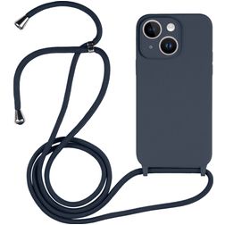 Mobigear Lanyard iPhone 15 Silikon Handykette - Dunkelblau