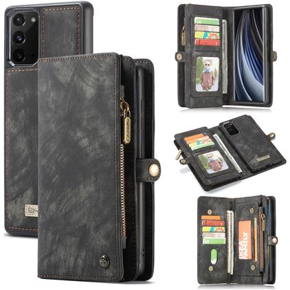 Caseme 008 Samsung Galaxy Note 20 Hülle Abnehmbare 2in1 Klapphülle Geldbörse - Schwarz