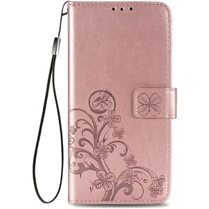 Mobigear Clover Samsung Galaxy A52 Hülle Klapphülle Geldbörse - Roségold