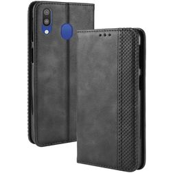 Mobigear Sensation Samsung Galaxy M20 Hülle Klapphülle Geldbörse - Schwarz