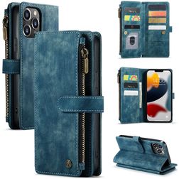 Caseme C30 iPhone 13 Pro Max Hülle Klapphülle Geldbörse - Blau