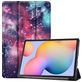 Mobigear Tri-Fold Samsung Galaxy Tab S6 Lite Hülle Klapphülle - Galaxis