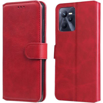 Mobigear Wallet Realme C35 Hülle Klapphülle Geldbörse - Rot