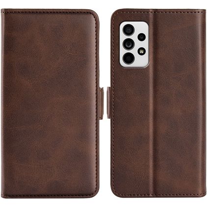 Mobigear Slim Magnet Samsung Galaxy A33 Hülle Klapphülle Geldbörse - Braun