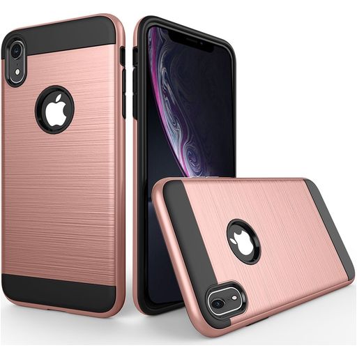 Mobigear Brushed Armor iPhone XR Hülle Hardcase Backcover Stoßfest - Roségold