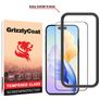 GrizzlyCoat Easy Fit iPhone 15 Panzerglas Gehärtetes Glas Displayschutz - Hüllenfreundlich + Applikator - Schwarz