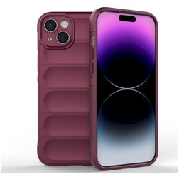 Mobigear Bumpy iPhone 15 Plus Hülle Flexibles TPU Backcover - Weinrot
