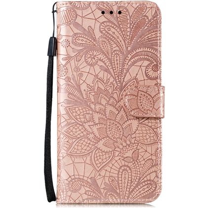 Mobigear Flowers Samsung Galaxy Note 10 Lite Hülle Klapphülle Geldbörse - Roségold