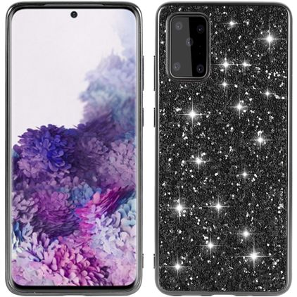 Mobigear Glitter Samsung Galaxy S20 Hülle Hardcase Backcover - Schwarz