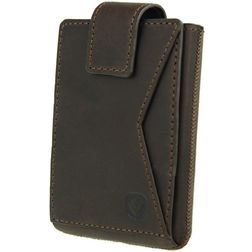 Valenta Card Case Pocket Premium Echtleder Kartenetui - 10 Karten - Braun