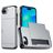 Mobigear Card iPhone 16e Hülle Hardcase Backcover Stoßfest mit Kartenhalter - Silber