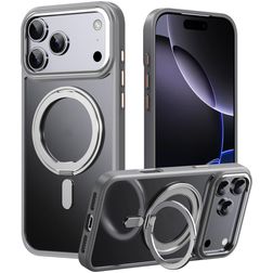 Mobigear Frosted Mag iPhone 17 Pro Max MagSafe Hülle Hardcase Backcover mit Ständer - Grau