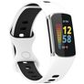 Mobigear Sport Dual Silikon Fitbit Charge 5 Armband Drückerschließe - Weiß / Blau