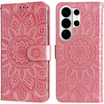 Mobigear Sunflower Samsung Galaxy S26 Ultra Hülle Klapphülle Geldbörse - Roségold
