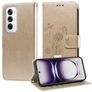 Mobigear Flowers OPPO Reno 12 Pro Hülle Klapphülle Geldbörse - Gold