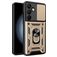 Mobigear Armor Ring Cam Slide Samsung Galaxy S24 FE Hülle Hardcase Backcover Stoßfest mit Ringhalter und Kamera Slider - Gold
