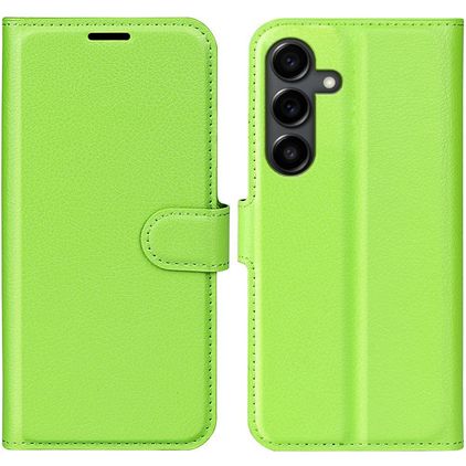 Mobigear Classic Samsung Galaxy S25 FE Hülle Klapphülle Geldbörse - Grün