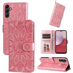 Mobigear Sunflower Samsung Galaxy A14 Hülle Klapphülle Geldbörse - Magenta
