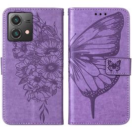 Mobigear Butterfly Motorola Moto G84 Hülle Klapphülle Geldbörse - Lila