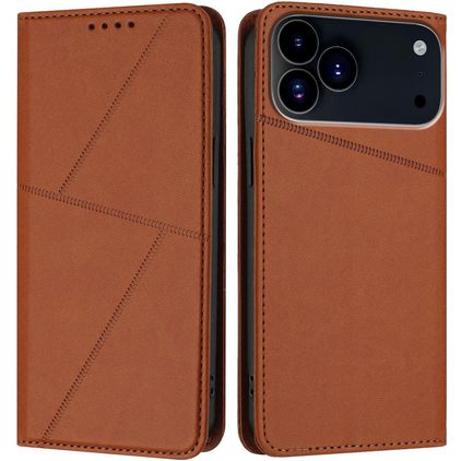 Mobigear Frosted Flip iPhone 17 Pro Max Hülle Klapphülle Geldbörse - Braun