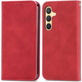 Mobigear Retro Slim Samsung Galaxy S25 Hülle Klapphülle Geldbörse - Rot
