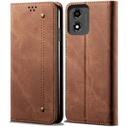 Mobigear Ranch Motorola Moto E14 Hülle Klapphülle Geldbörse - Braun
