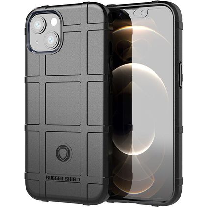 Mobigear Rugged Shield iPhone 13 Hülle Flexibles TPU Backcover Stoßfest - Schwarz