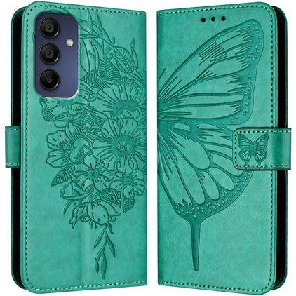 Mobigear Butterfly Samsung Galaxy A16 Hülle Klapphülle Geldbörse - Grün