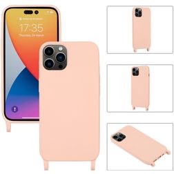 Mobigear Lanyard iPhone 14 Pro Max Silikon Handykette - Pink