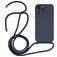 Mobigear Lanyard iPhone 15 Pro Silikon Handykette - Dunkelblau