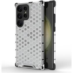 Mobigear Honeycomb Samsung Galaxy S24 Ultra Hardcase Backcover Shockproof - Weiß