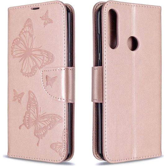 Mobigear Butterflies Bookcase Case Rose Gold Huawei Y6P