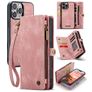 Caseme 008 iPhone 16 Pro Hülle Abnehmbare 2in1 Klapphülle Geldbörse - Pink