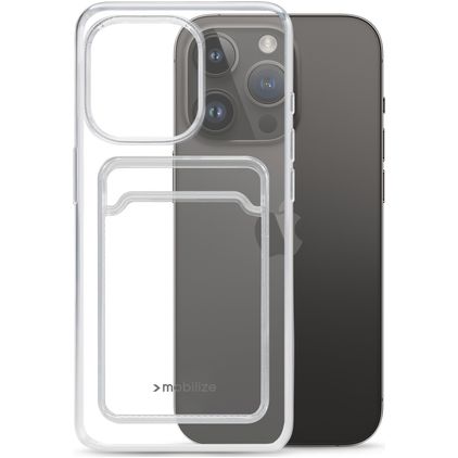 Mobilize Gelly Card Transparent iPhone 14 Pro TPU (flexibel) Backcover mit Kartenfach - Transparent